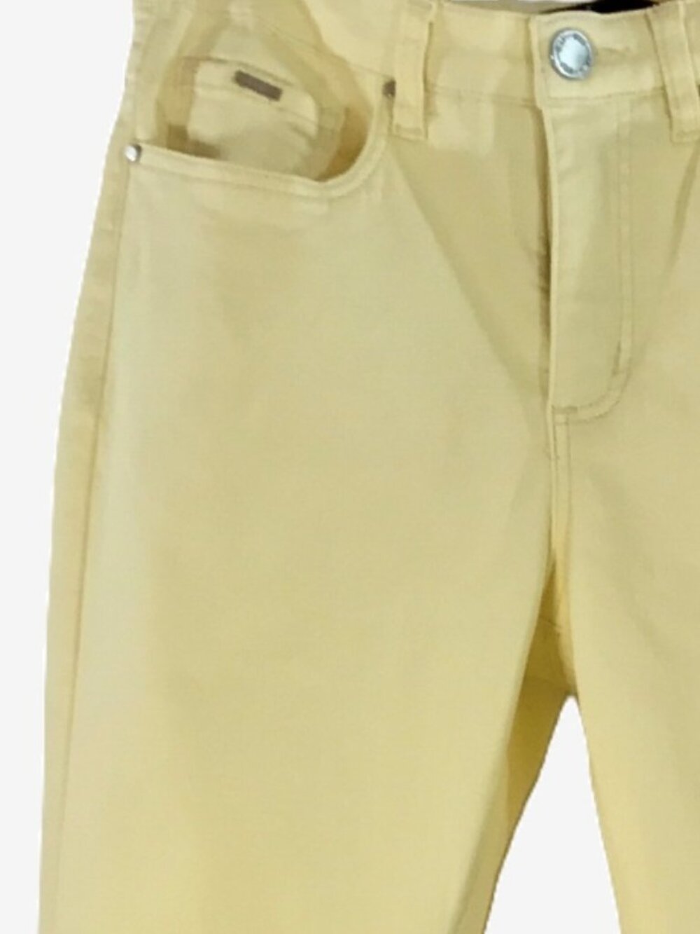 Soft Yellow Stretch Mid Rise Straight Leg Jeans - Size 6 - FDJ - NWT - Picture 12 of 12